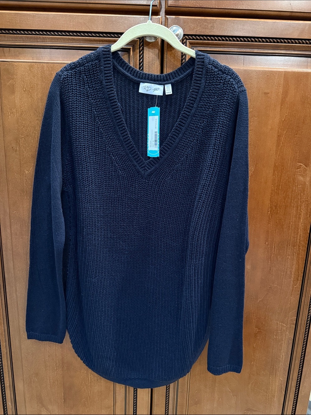 RD Style Navy V-Neck Women's Sweater